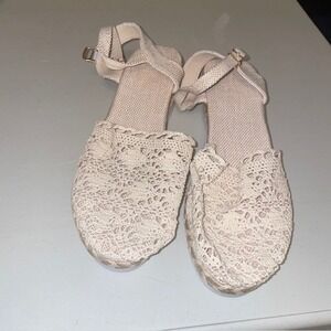 Womens Thick-soled Wedge high-heeled Sandals, breathable, ankle chain, Size 9